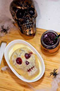 Halloween themed baked brie with puff pastry